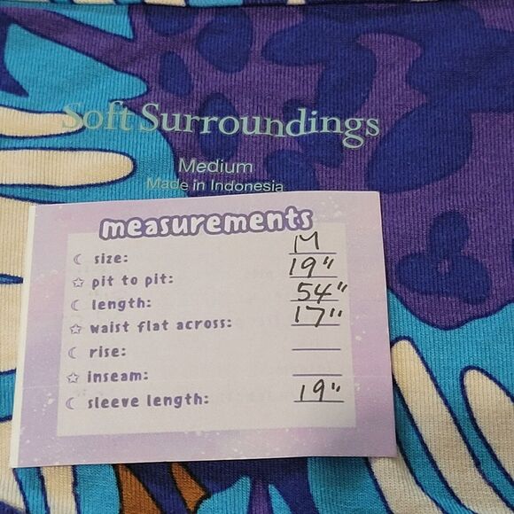 SOFT SURROUNDINGS Serena Floral Maxi Dress Size M ¾ Sleeves Colorful Stretchy - Picture 2 of 10